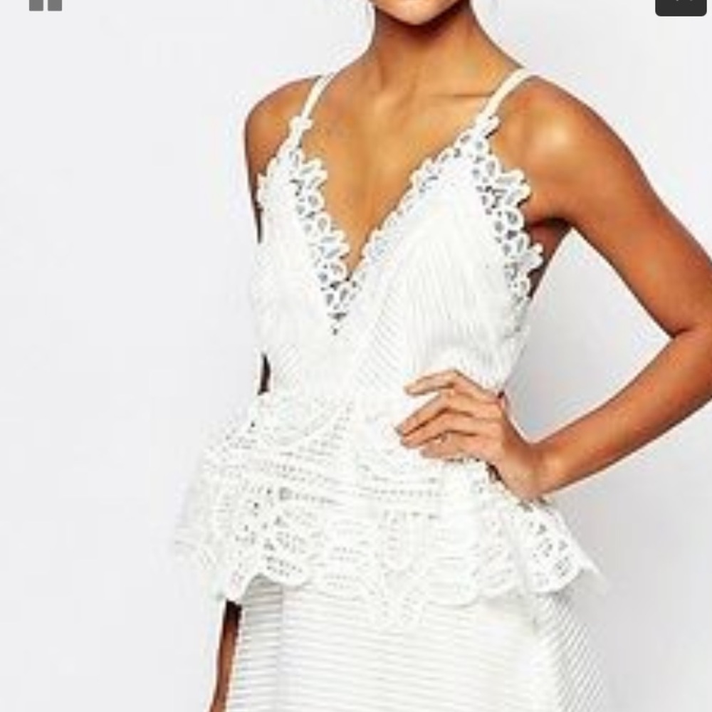 Self-portrait white eyelet cocktail dress. Size 4